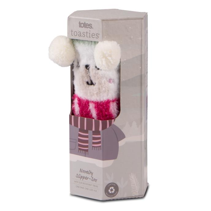 totes toasties Ladies Novelty Super Soft Slipper Socks Bear Extra Image 1